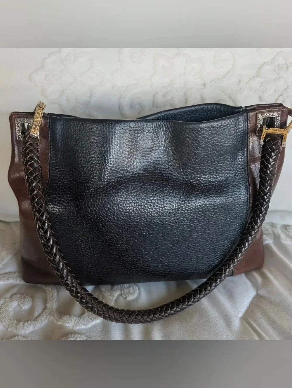 Brighton Bailey Shoulder Bag Ferrara Collection Brown&Black Combo Braided Handle